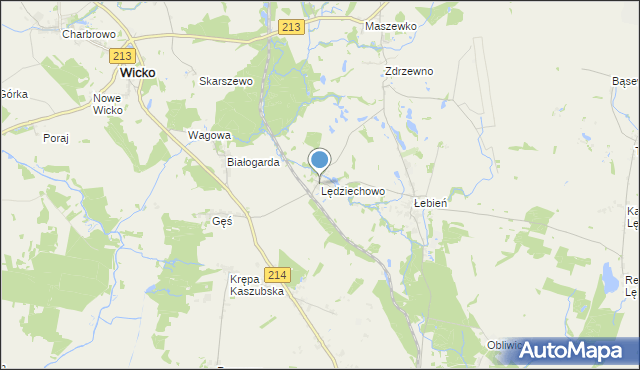 mapa Lędziechowo, Lędziechowo na mapie Targeo